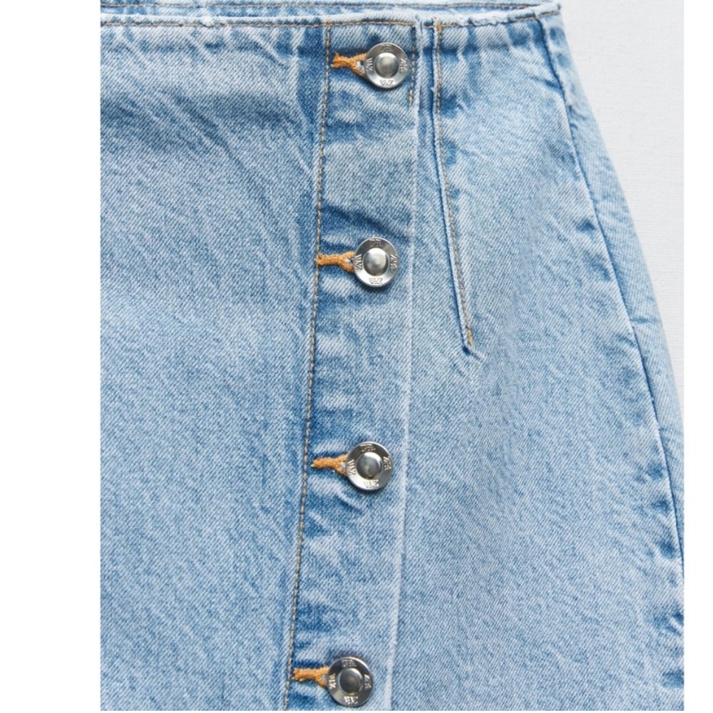Zara Crossover Denim Midi Skirt - Picture 6 of 13